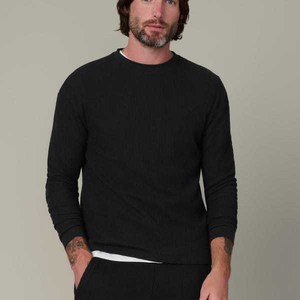 Long Sleeve Waffle Tee Black | Best T Shirts for Men – Joe's® Jeans