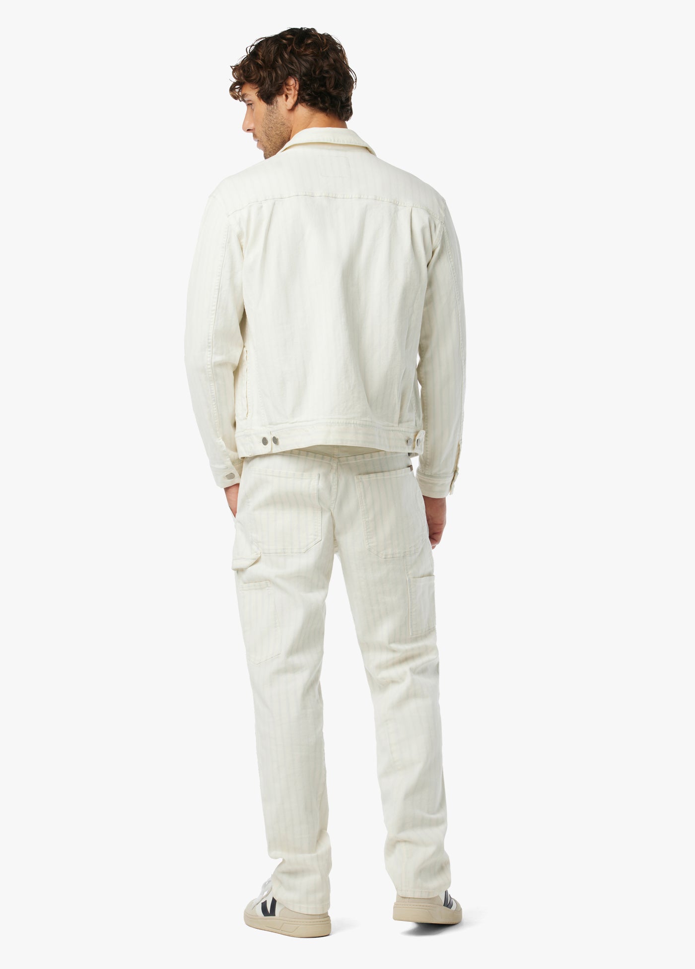 ジョゼフ　ストライプ　テーパードパンツ　ネイビー　海外38号 JOSEPH HOMME｜新柄【吸湿速乾性/接触冷感/UVカット/洗える