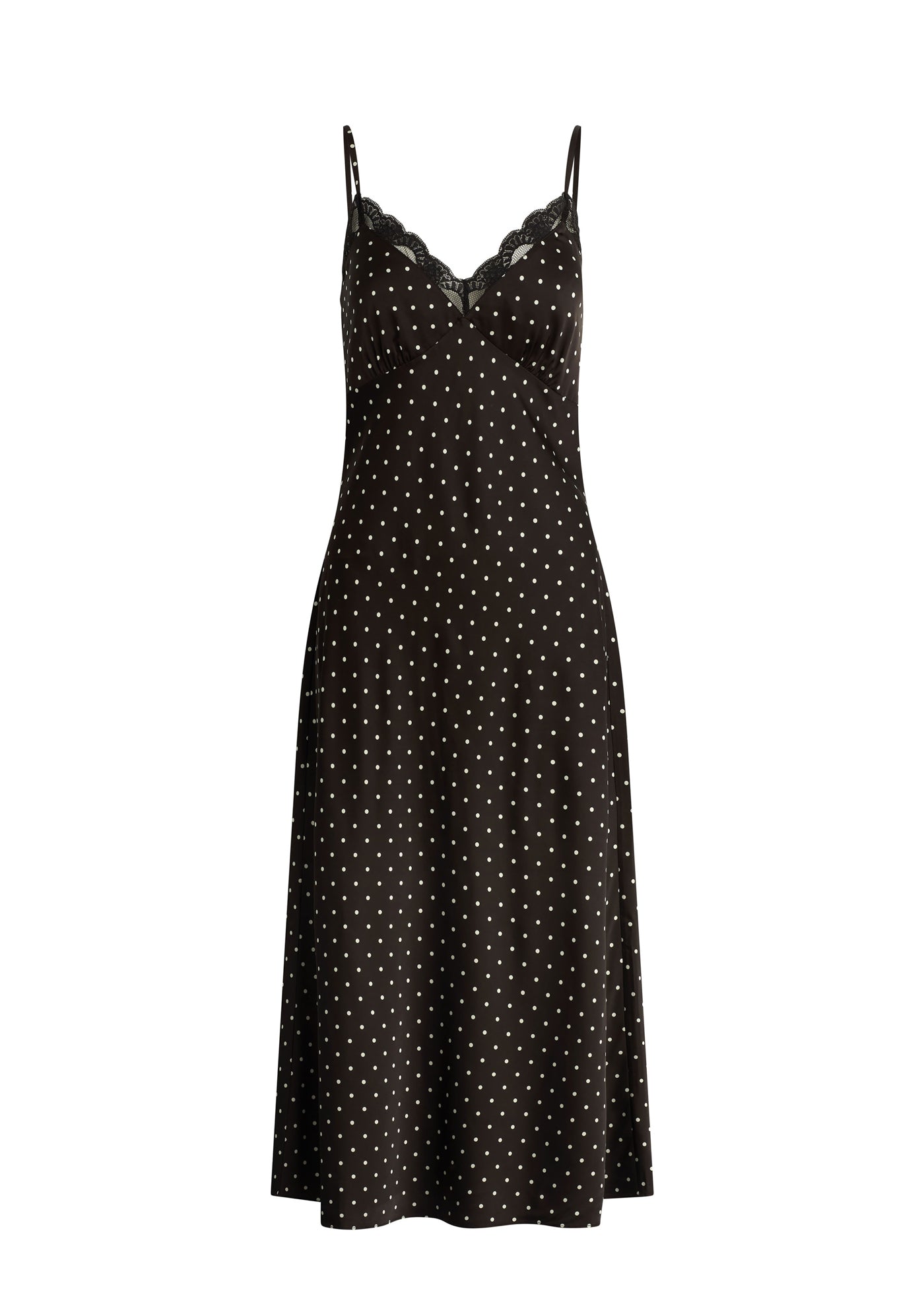 black polka dot slip dress Slip Dress in Black Polka