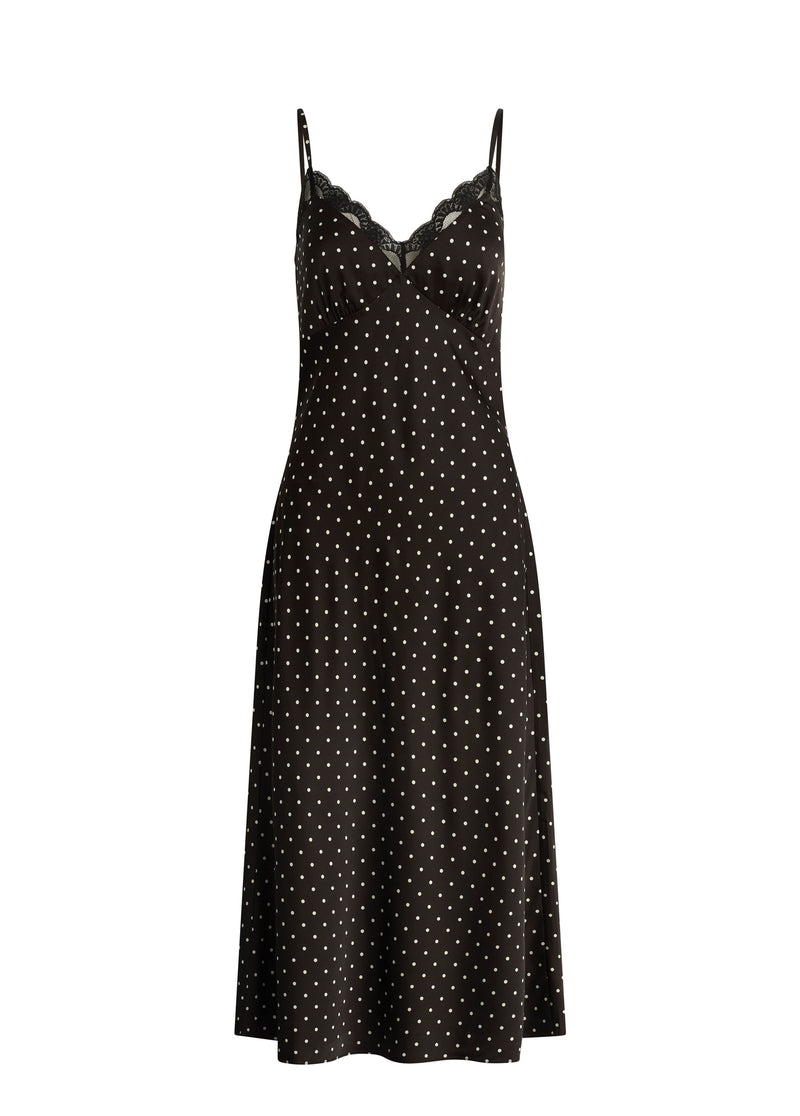 polka dot slip dress Joe's Jeans The Ines Slip Dress Women's Dress Black Polka Dot : LG