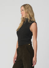THE STEVIE SLEEVELESS ROLL NECK SWEATER