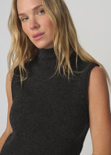 THE STEVIE SLEEVELESS ROLL NECK SWEATER
