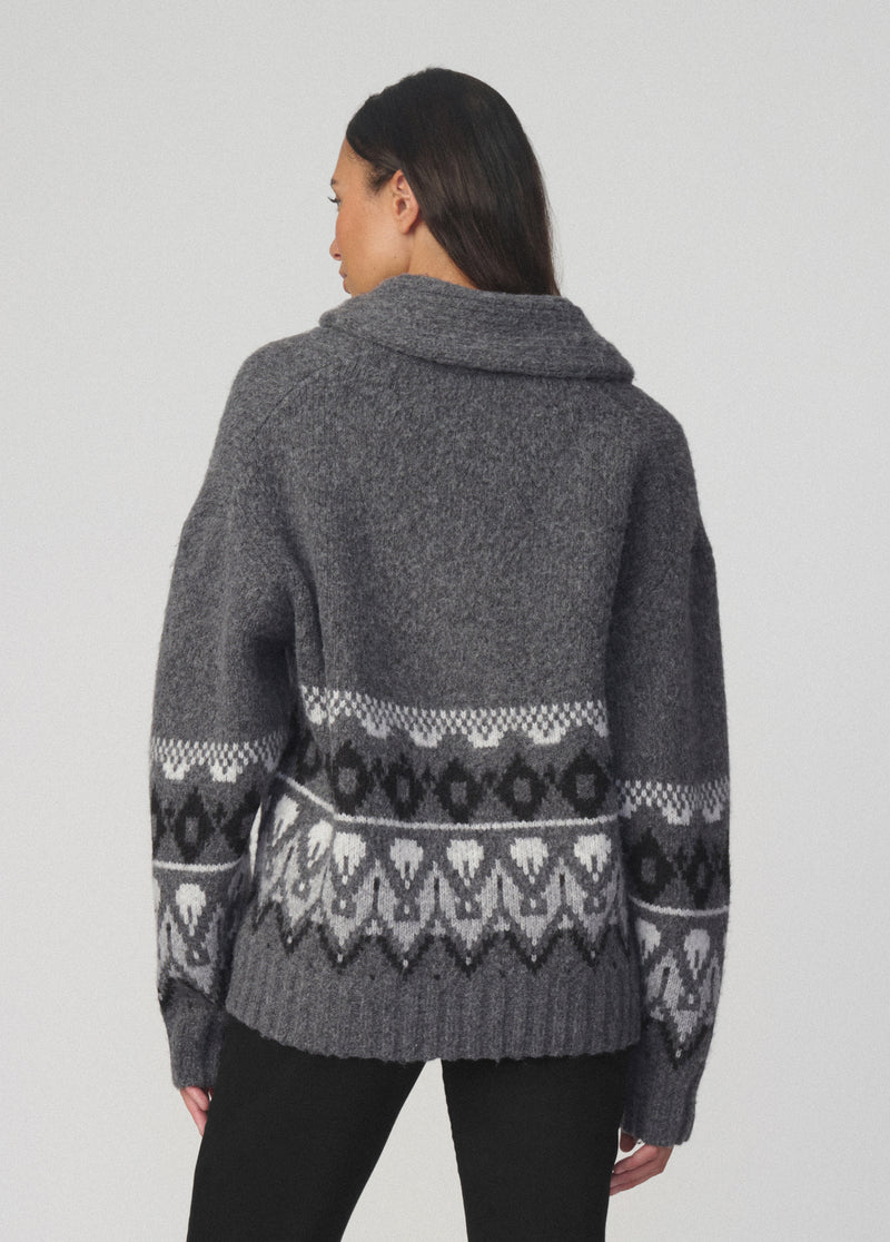 Old Joe & Co. 春ニット　リネン混　ダークグレー THE INGA FAIRISLE CARDIGAN – Joe's® Jeans