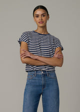 NAVY ECRU STRIPE