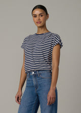 NAVY ECRU STRIPE