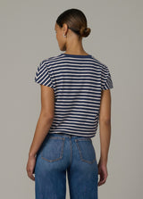 NAVY ECRU STRIPE