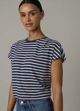 NAVY ECRU STRIPE