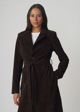 THE VEGAN SUEDE LONG COAT