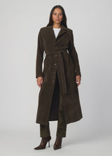 THE VEGAN SUEDE LONG COAT