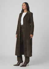 THE VEGAN SUEDE LONG COAT