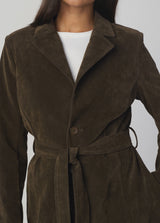 THE VEGAN SUEDE LONG COAT
