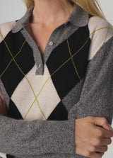 THE LONG SLEEVE CASHMERE POLO