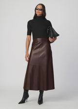 THE TAVI VEGAN LEATHER SKIRT