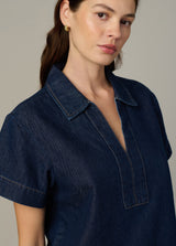 THE LILLIAN DENIM POPOVER SHIRT