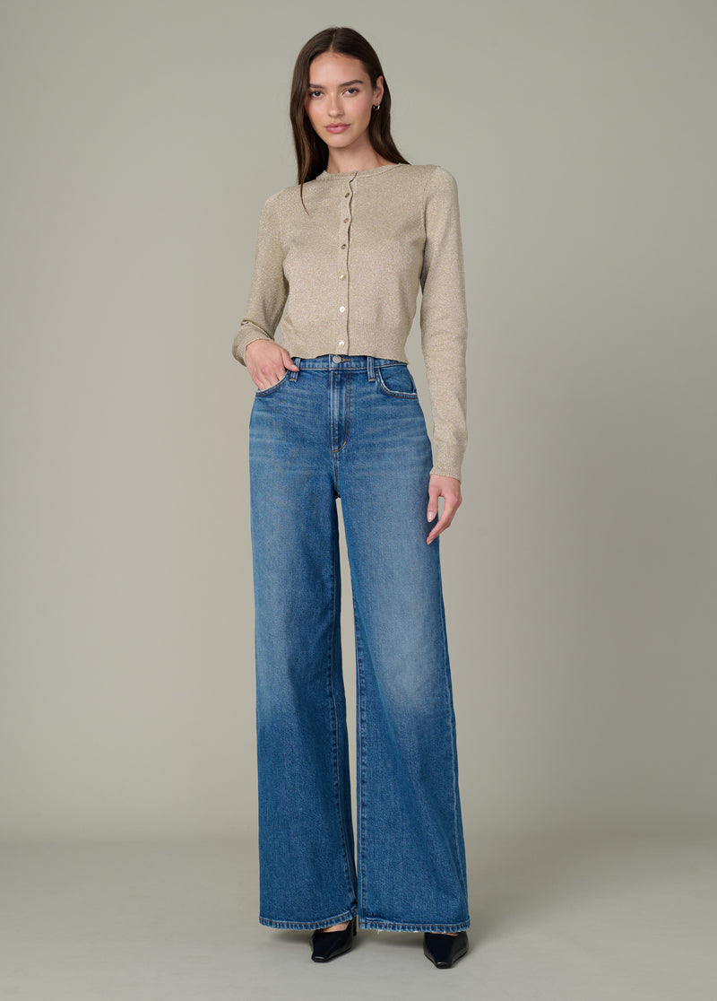 The Mia Petite Wide Leg Jeans | Medium Indigo High-Rise Denim