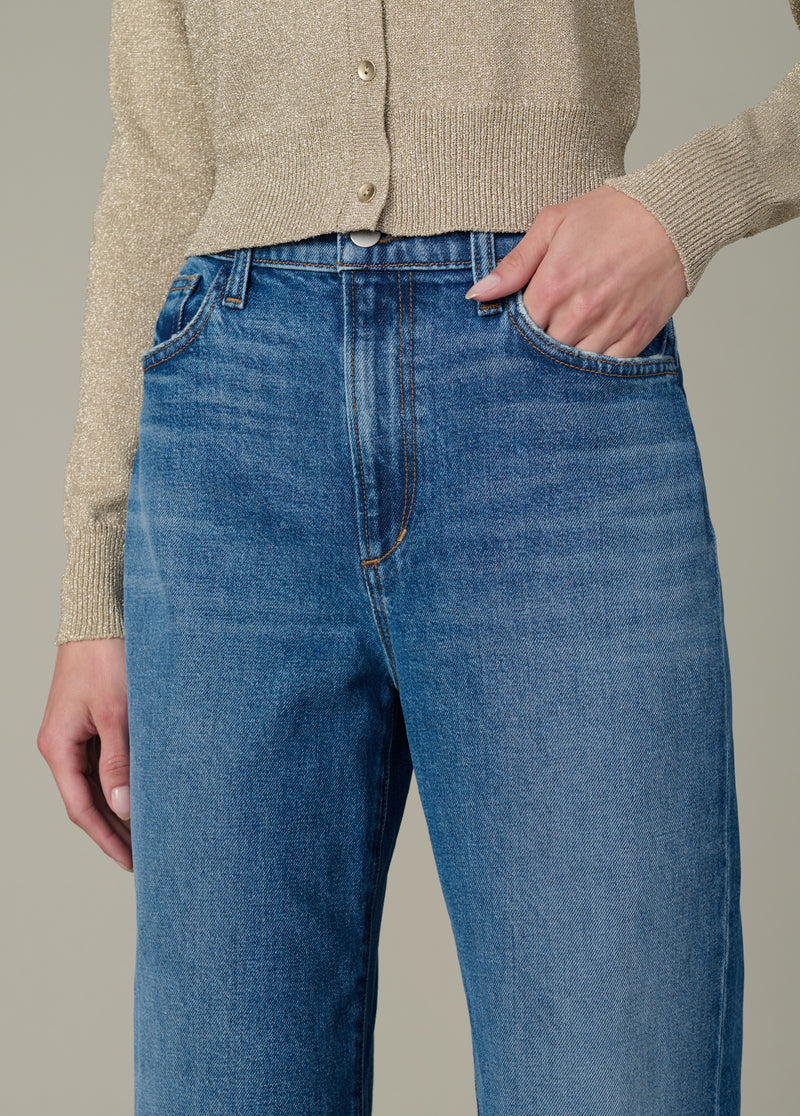 The Mia Petite Wide Leg Jeans | Medium Indigo High-Rise Denim