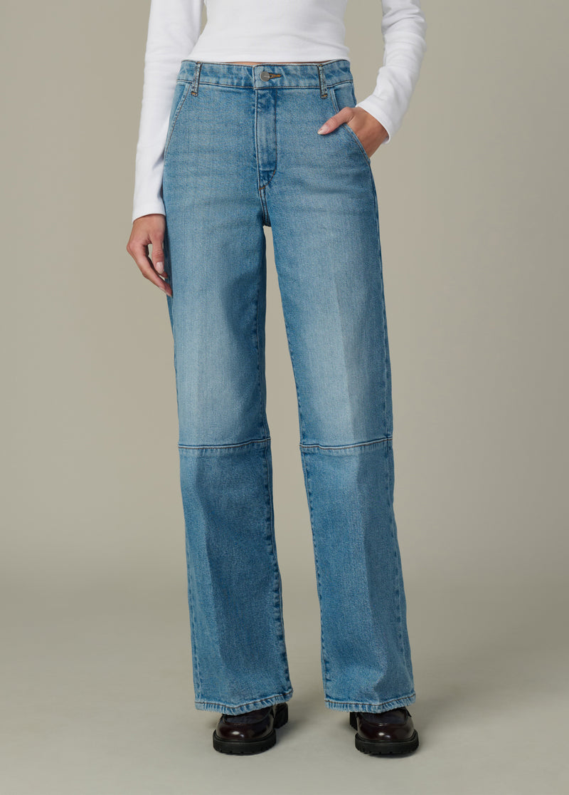 Seamed Mia Wide Leg Jeans | High Rise Full-Length Denim in