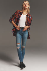 BRUSHED RED PLAID