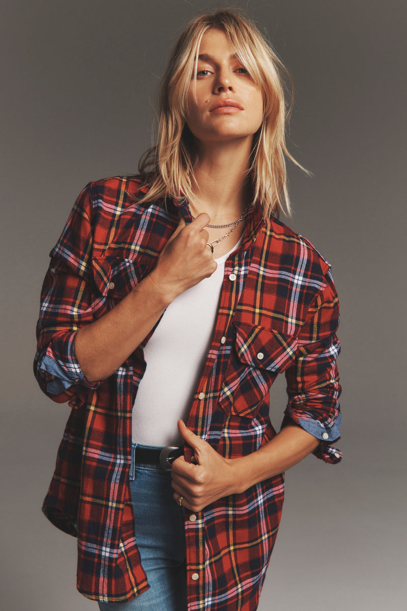 BRUSHED RED PLAID