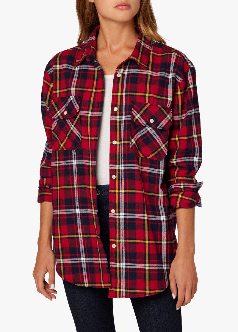 BRUSHED RED PLAID