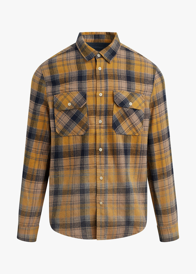 THE SHIRT BRUSHED YELLOW UNISEX FLANNEL