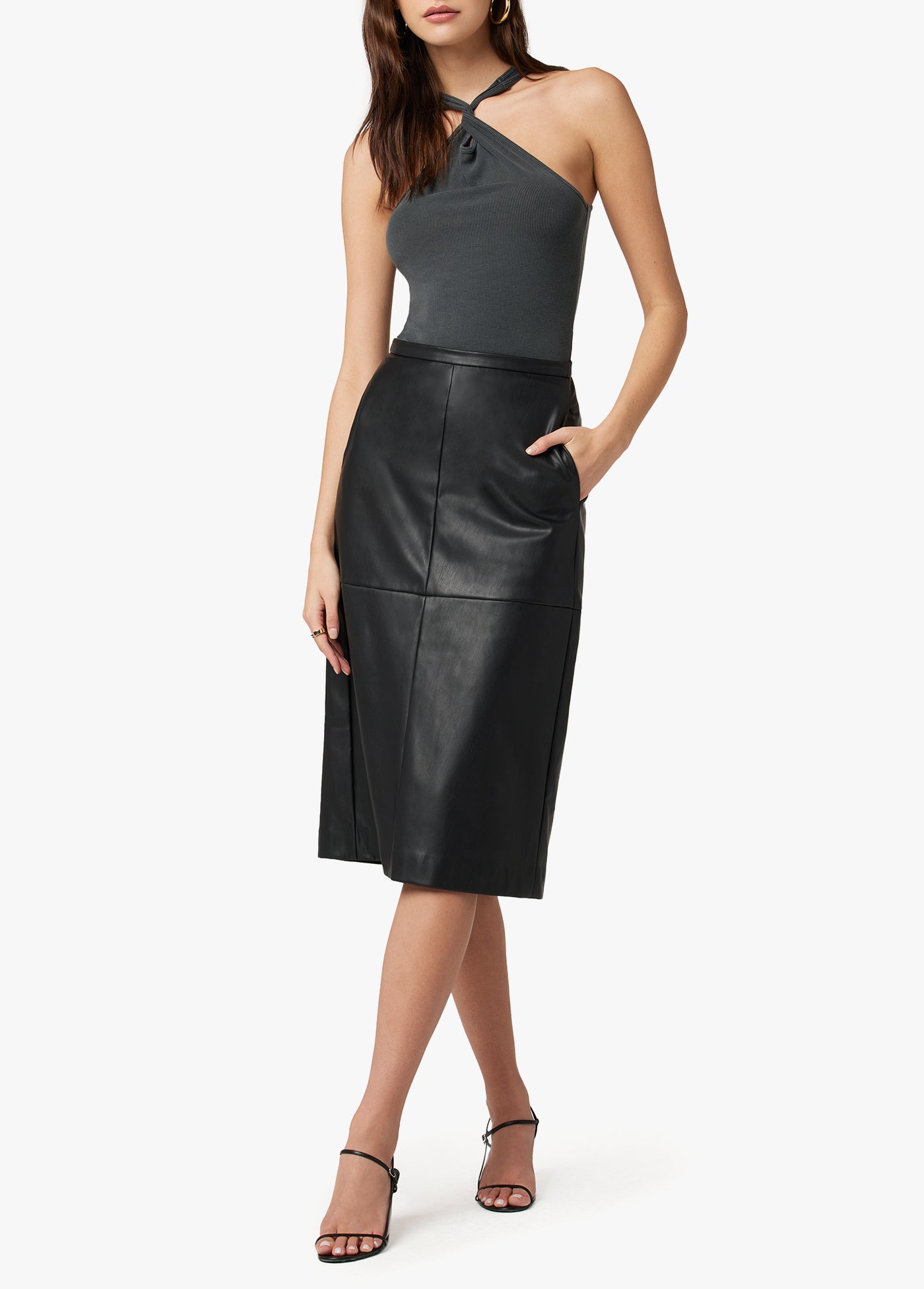 DOREEN CROSS SEAMED FAUX LEATHER SKIRT – Joe's® Jeans